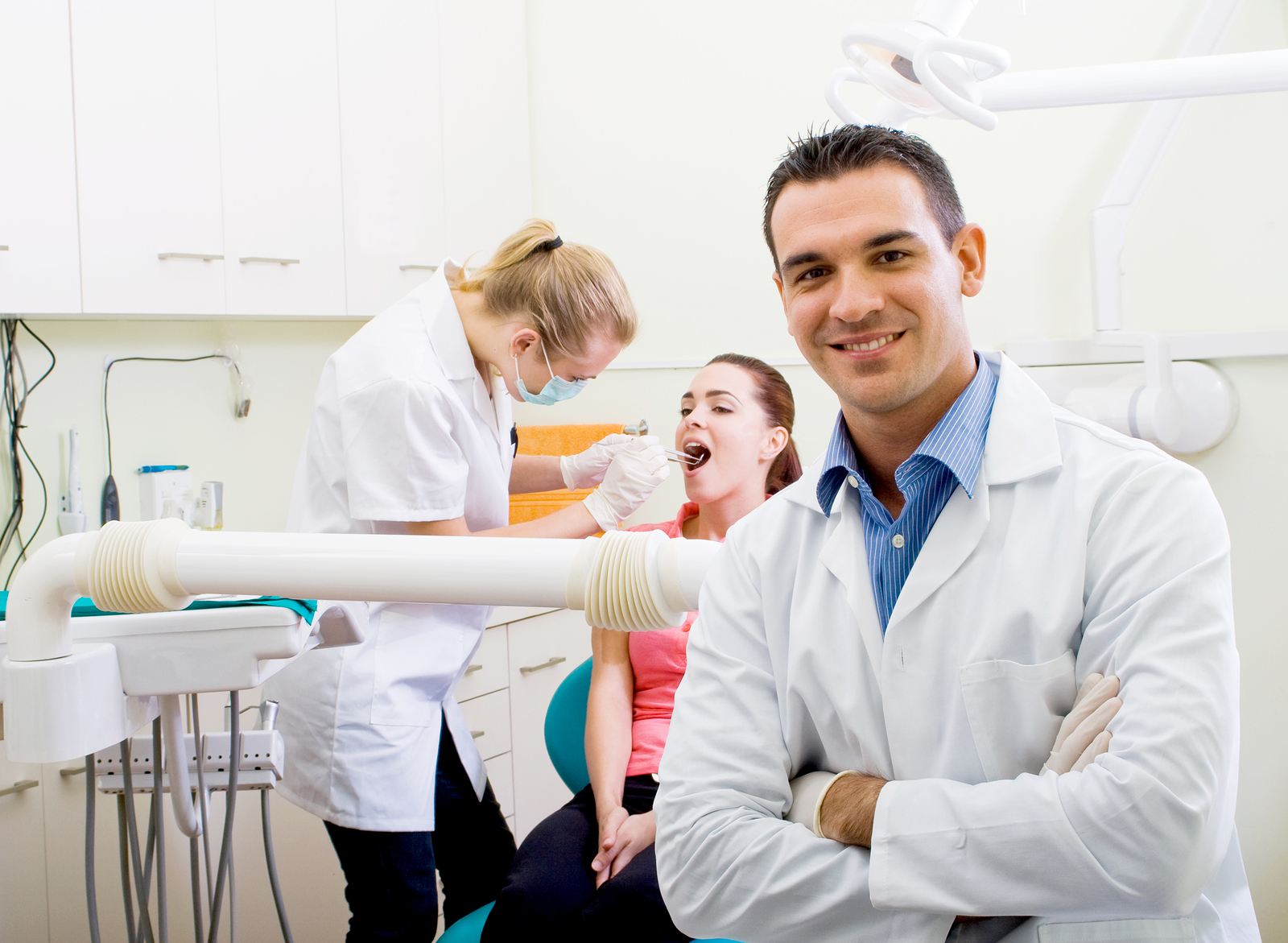 Dentist with patients